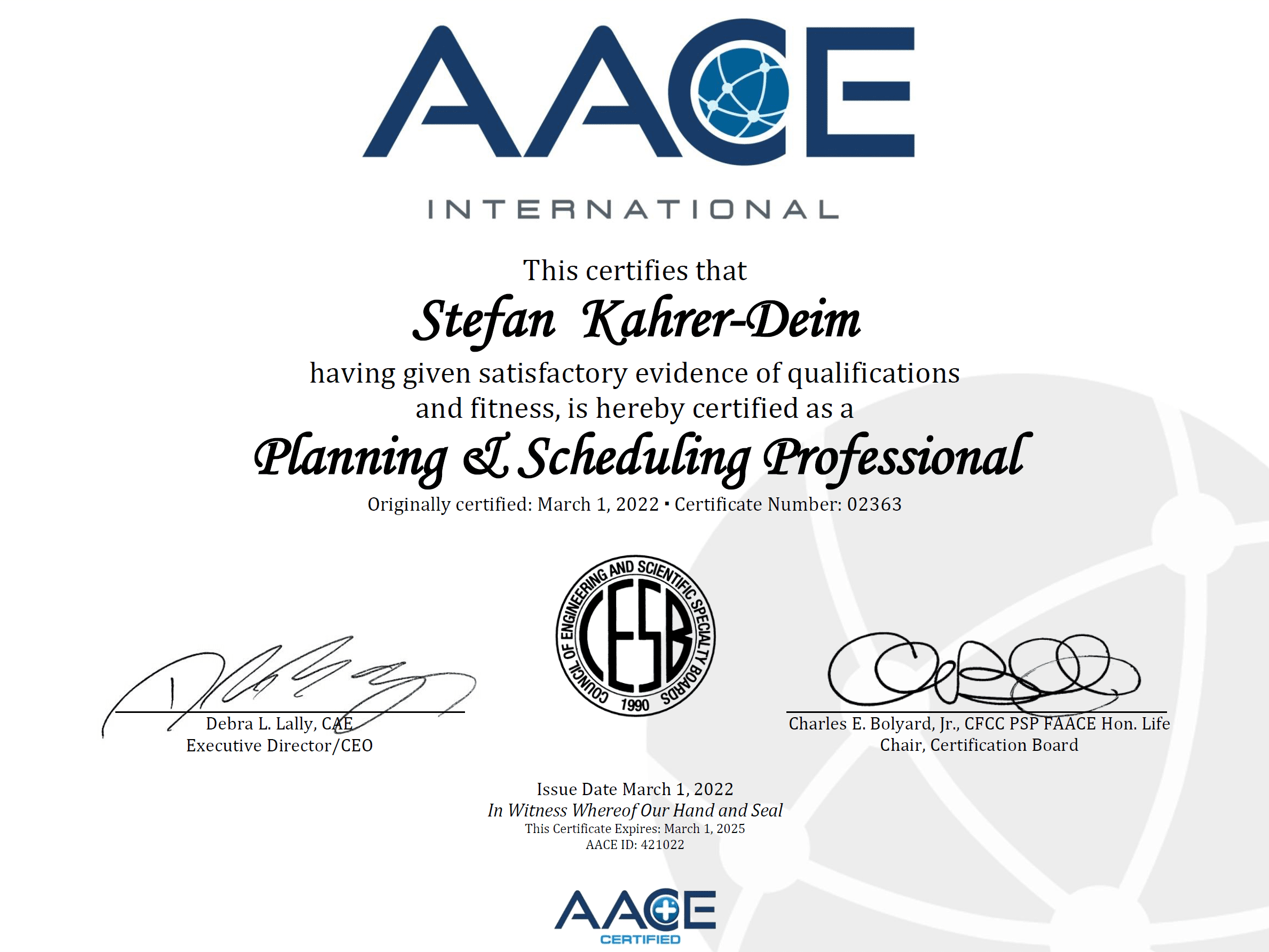 Read more about the article Stefan KAHRER-DEIM to become Austria`s first AACE international certified PSP!