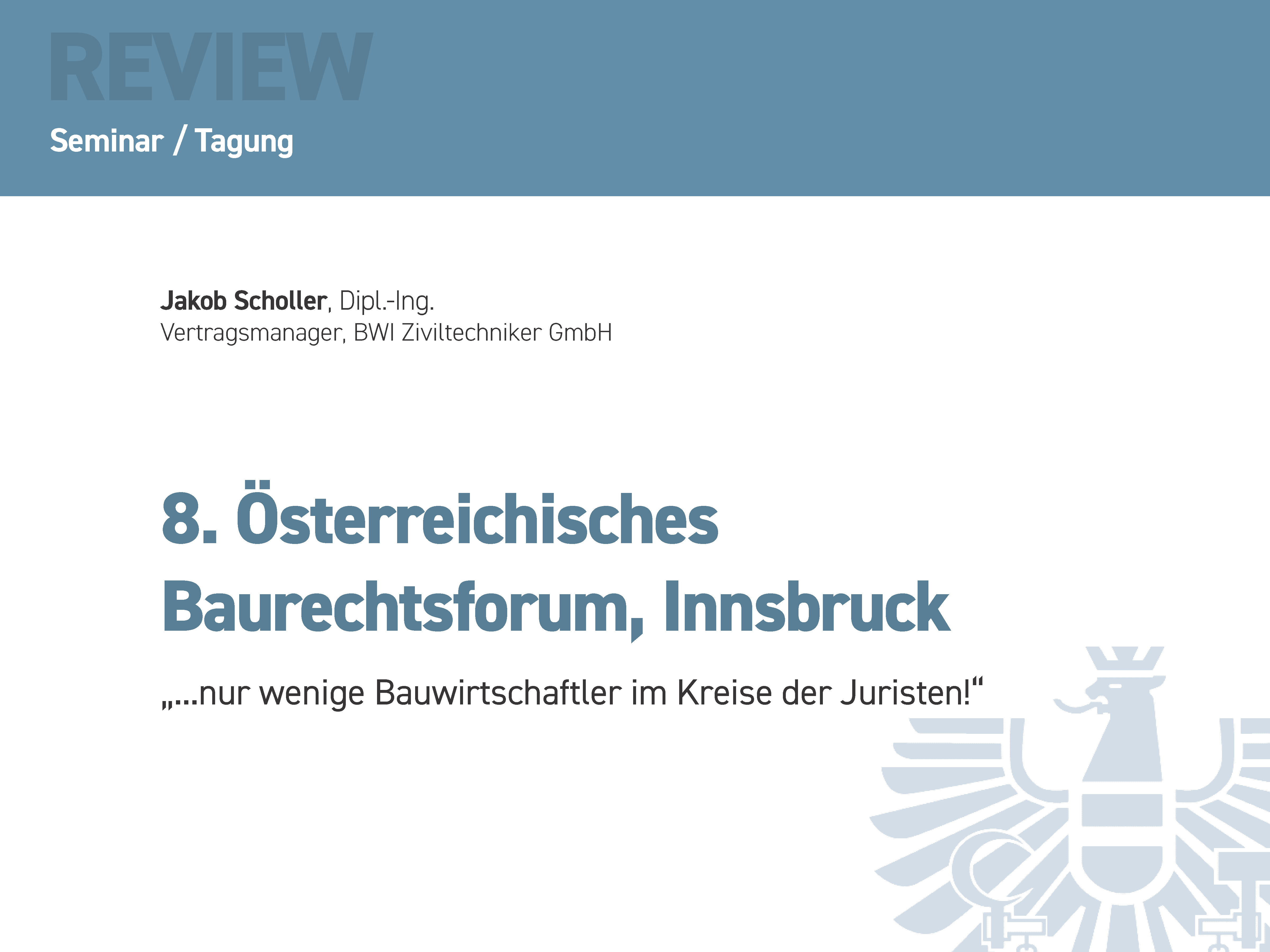 Read more about the article 8. Österreichisches Baurechtsforum, Innsbruck